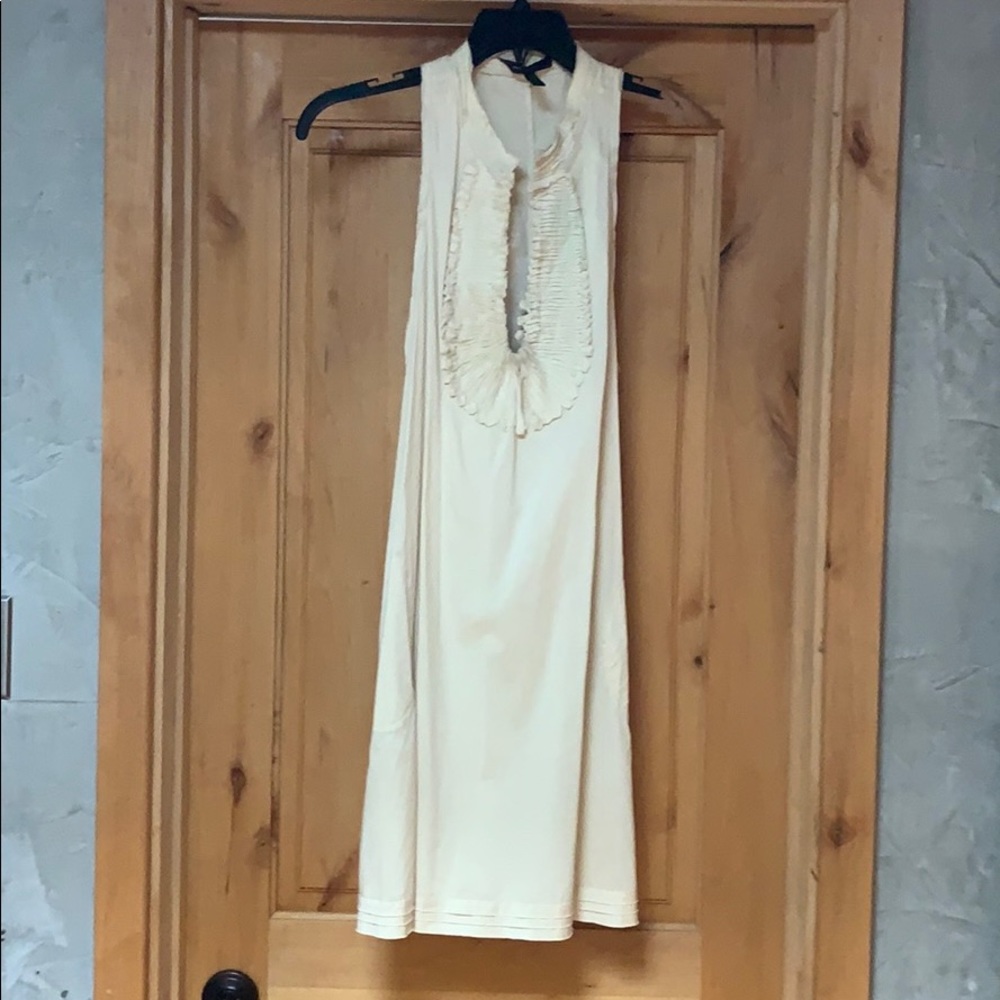 BCBG cream razorback dress